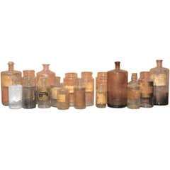 Antique A Collection of Eighteen French Apothecary Bottles