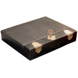 A Louis XVI Black Moroccon Leather Ecritoire