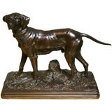 A Handsome Bronze Figure of a Pointer by Alfred Dubucand