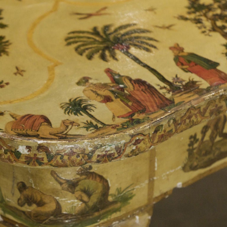 A Companion Pair of Venetian Lacca Povera Center Tables