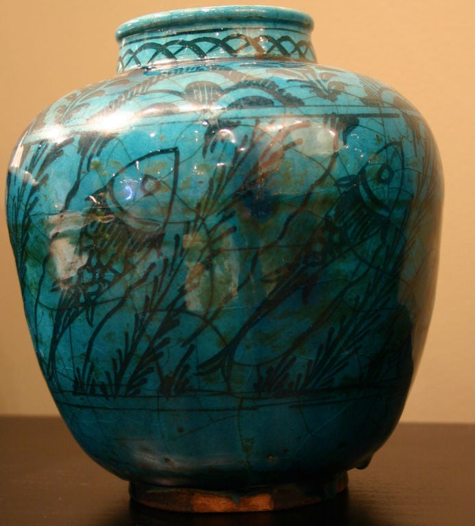 A Vibrant Set of Three 18th Century Persian Vases 1