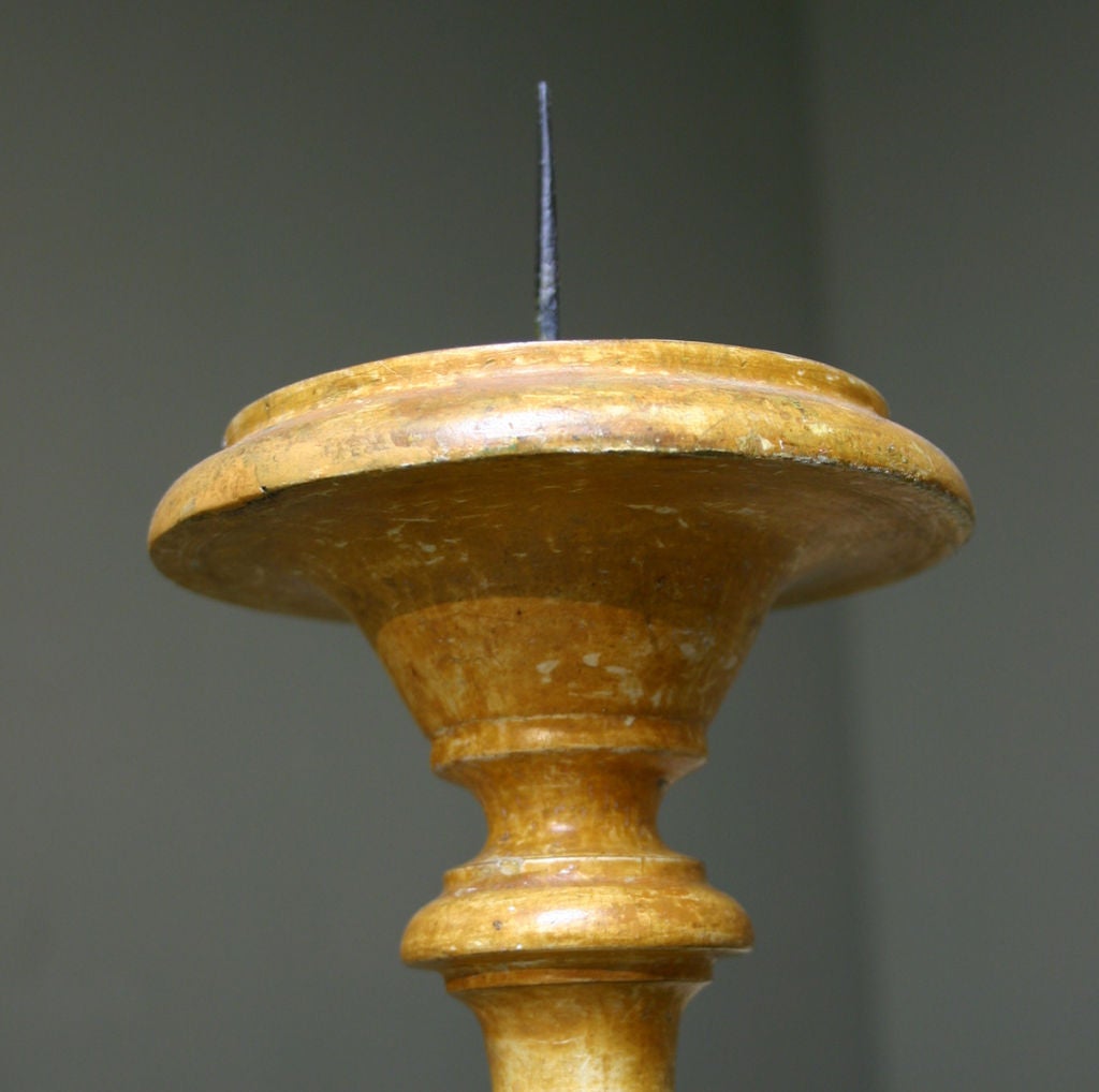 A Pair of Tuscan Italian Wood Pricket Sticks