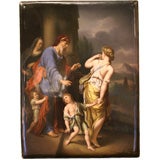 Antique “Expulsion of Hagar” Painting on Porcelain by Ernst Arnold