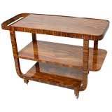 A Striking Art Deco Dessert Cart of Burled Walnut