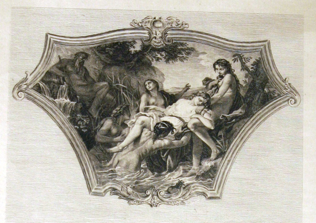 A French Etching of two Classical Scenes