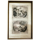 A French Etching of two Classical Scenes