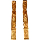 A Pair of Empire Style Gilt Wood Valance Holders