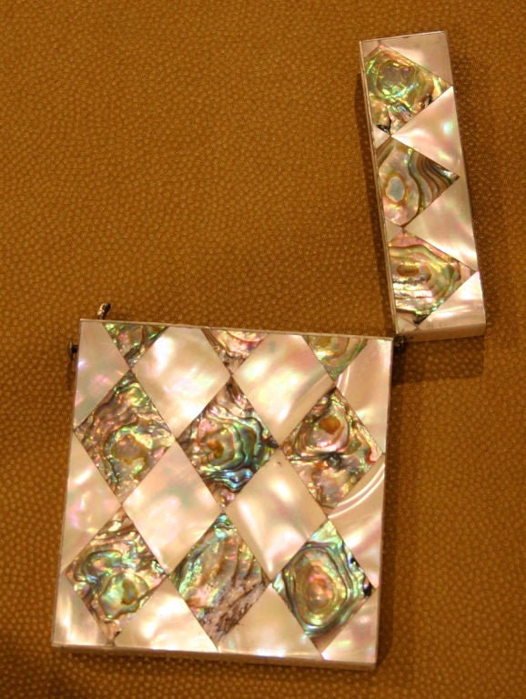 A Chic Mother of Pearl and Abalone Calling Card Case