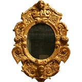 A Mystical 18th Century Italian Gilded Double- Faced Mirror