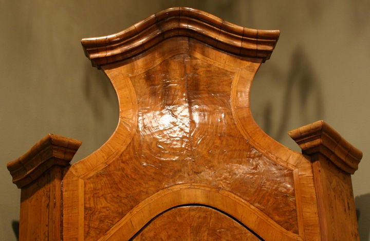 An Elegant Venetian Burled Walnut Corner Secretaire
