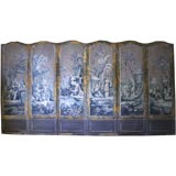 An Enchanting Louis XVI Chinoiserie Decorated Six Panel Screen
