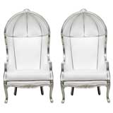 Pair of Louis XV style French Canopy or Hood Chairs