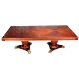 Double pedestal traditional dining table with elements from the