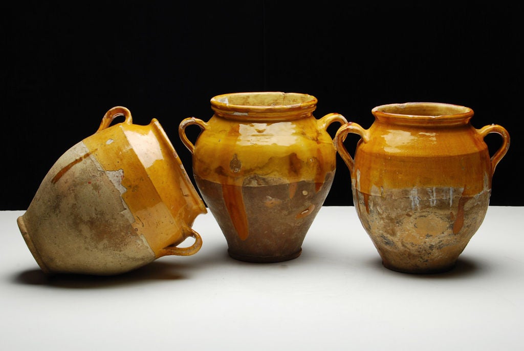 Charming Collection of 19th Century French Provencal Confit Pots