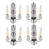 Set of Four Hand forged Iron Sconces by Lyonnais Sculptor