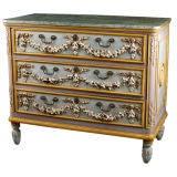 Charming Venetian Antique Painted Chest of Drawers