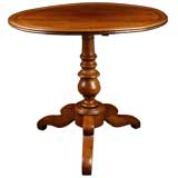 Country French Antique Walnut Tilt-Top Pedestal Table