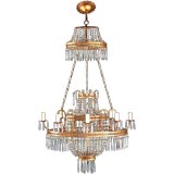 Rare Tuscan Antique Pagoda style Oval 8-Light Chandelier