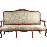 French Antique Louis XV style Carved Walnut Sofa