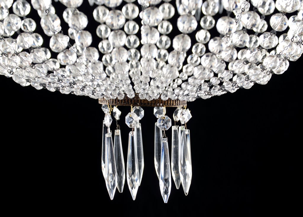 Pair of French Antique Empire Style Crystal Chandeliers 2