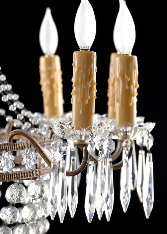 Pair of French Antique Empire Style Crystal Chandeliers 3