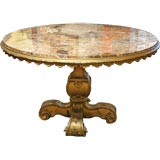 Italian Antique Giltwood Marbletop Pedestal Center Table