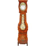 Country French Antique Painted Grandfather Clock "Comtoise"