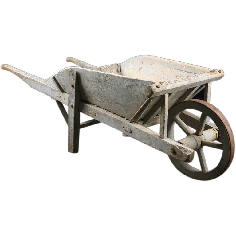 French Antique Wooden Wheelbarrow at 1stdibs