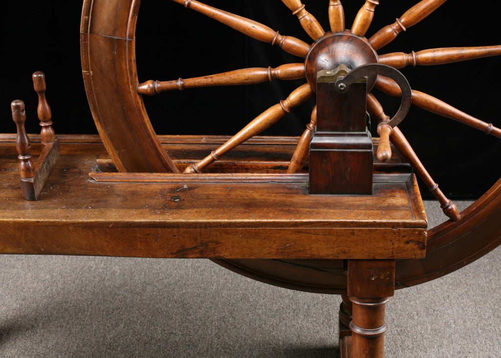 Rare French Antique "Devidoir a Soie" Silk Thread Spinning Wheel at