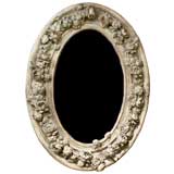 Pair of French Oval Plaster Mirror after Antique Patterns