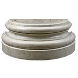 Pair of Italian Carrara Marble Column Base Jardinieres Pair of Italian Carrara Marble Column Base Jardinieres