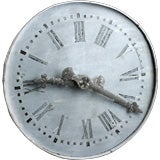 French Antique 19th Century Zinc Bell Tower Clock Face