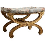 French Antique Fine Giltwood Charles X Style Stool