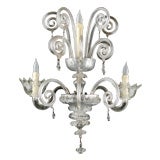 Pair of 1930s Style Italian Murano Glass Three-light Sconces