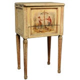 French Antique Louis XVI style Painted "Travailleuse" Side Table
