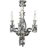 Very Fine French BACCARAT Crystal 3-light Chandelier