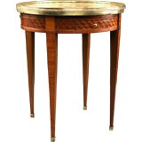French Antique Marquetry Bouillotte Gueridon with Bronze Gallery