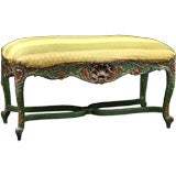 Beautiful French Antique Painted Regence Style Bench