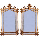 Pair of Fabulous French Antique Art Nouveau Gilt Mirrors