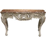 Superb French Antique Louis XV style Painted Marbletop Console