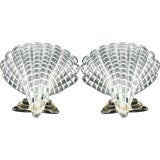 Pair of Vintage Italian Murano Glass Sea Shell Sconces