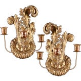Pair of 18th Century Italian Giltwood Sconces