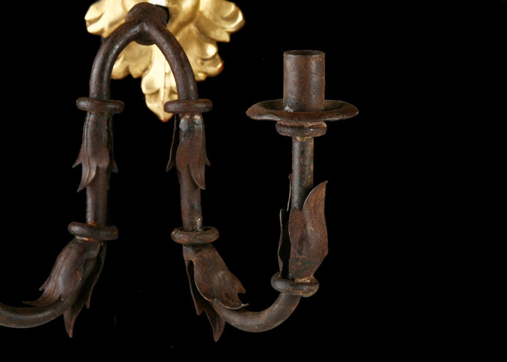 19th Century Pair of Italian Antique Mirrored Sconces with Original Glass