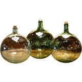 Collection of 19th Century French Handblown Demijohn Bottles