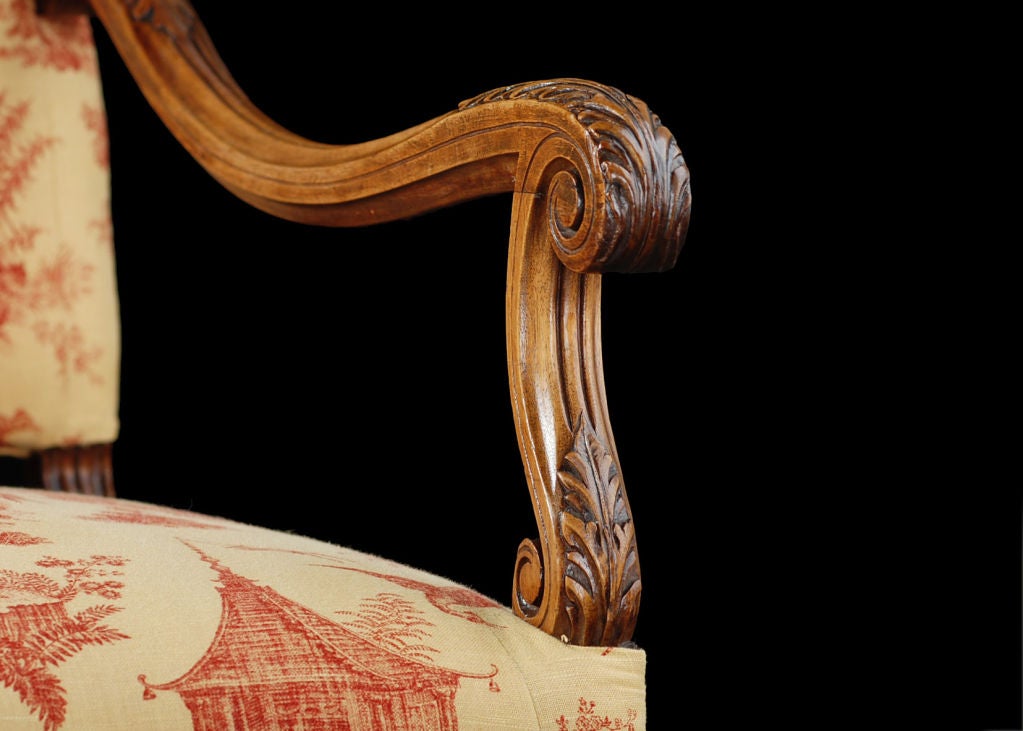 19th Century French Walnut Regence Style Canape Sofa