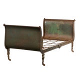 French Antique Cast Iron Painted Daybed