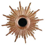 Antique Italian Giltwood Sunburst Mirror