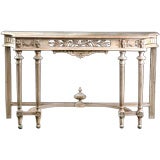 French Antique Louis XVI Style Distressed Painted Console