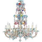 Magnificent Italian Murano Handblown 12- Light Glass Chandelier