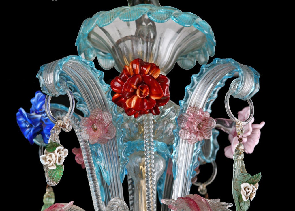 Magnificent Italian Murano Handblown 12- Light Glass Chandelier 5